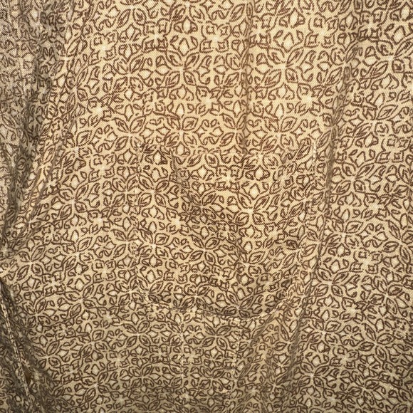 Eddie Bauer Maxi Dress Button Up Size 14 Linen Short Sleeve Brown - Picture 3 of 8